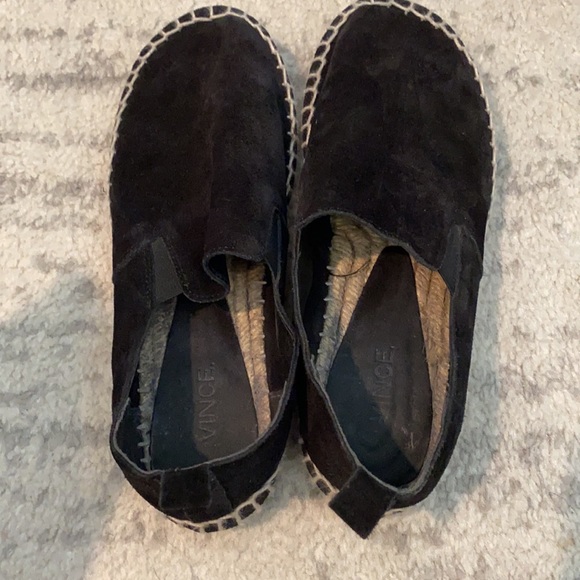 Vince black suede espadrille flats size 5 - Picture 2 of 5